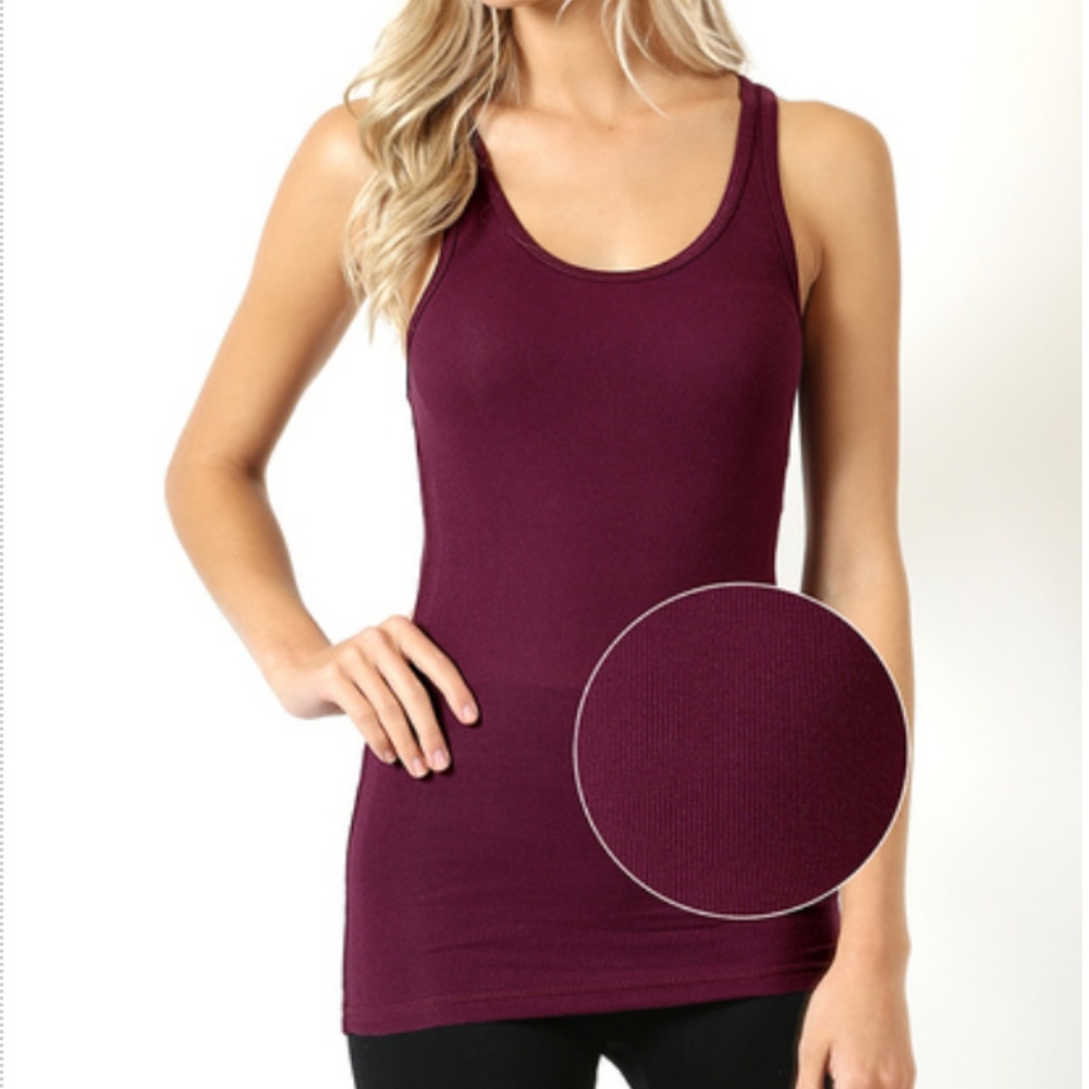 Coral Basic Ribbed Tank - Picture 2 of 7